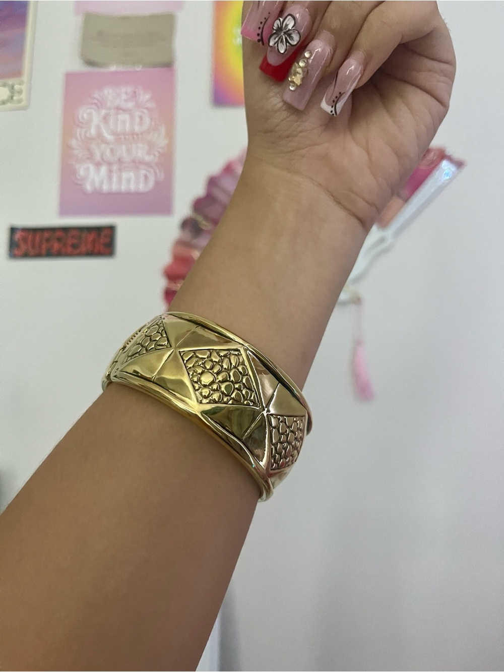 Textured Gold-Tone Dome Bangle Bracelet - Women Jewelry